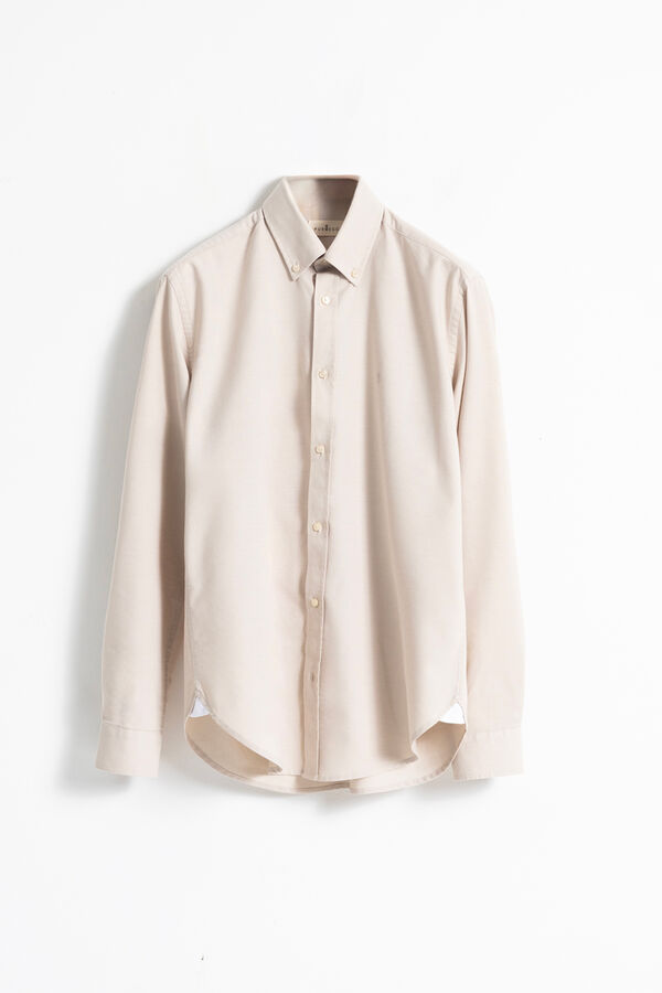 PuroEGO Camisa oxford slim fit Beige