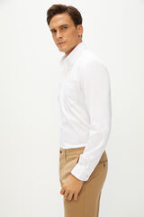 Cortefiel Camisa lisa slim coolmax eco-made stretch Blanco