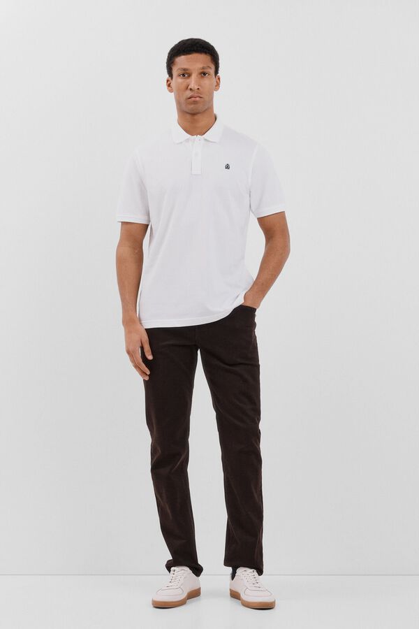 Cortefiel Polo b&aacute;sico piqu&eacute; Blanco