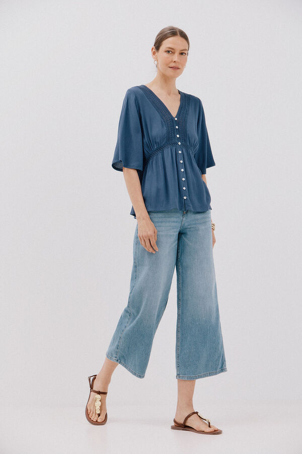 Cortefiel Blusa encaje volantes Arena