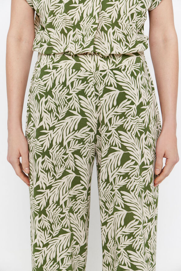 Cortefiel Pantal&oacute;n punto estampado Estampado verde