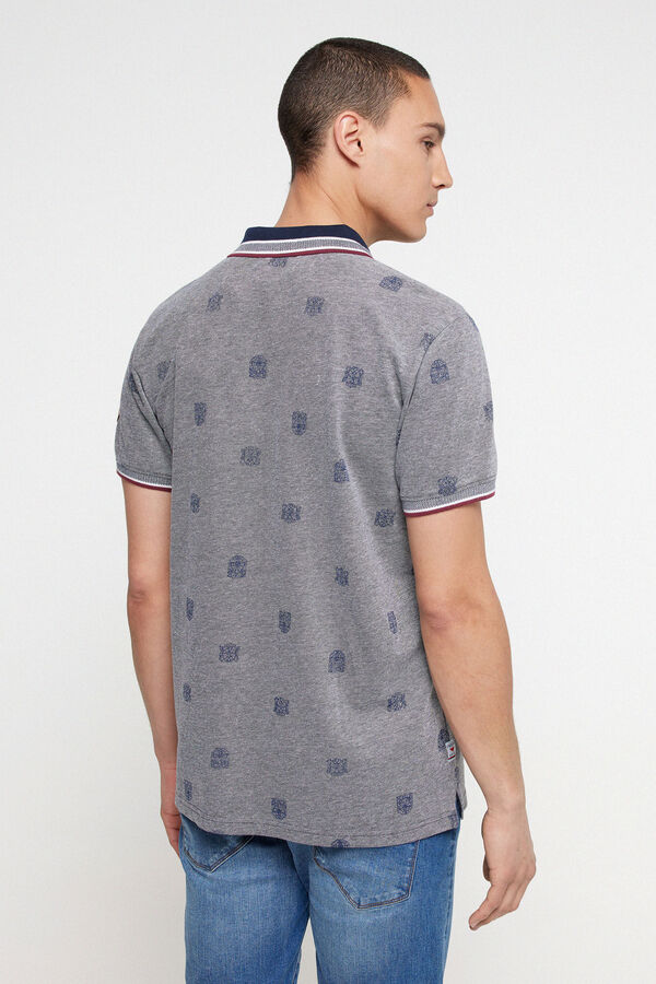 Privata Polo pique estampado Gris