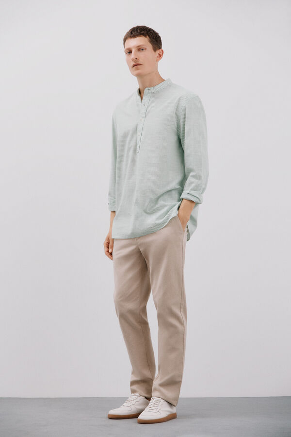 Cortefiel Polera rayas Verde