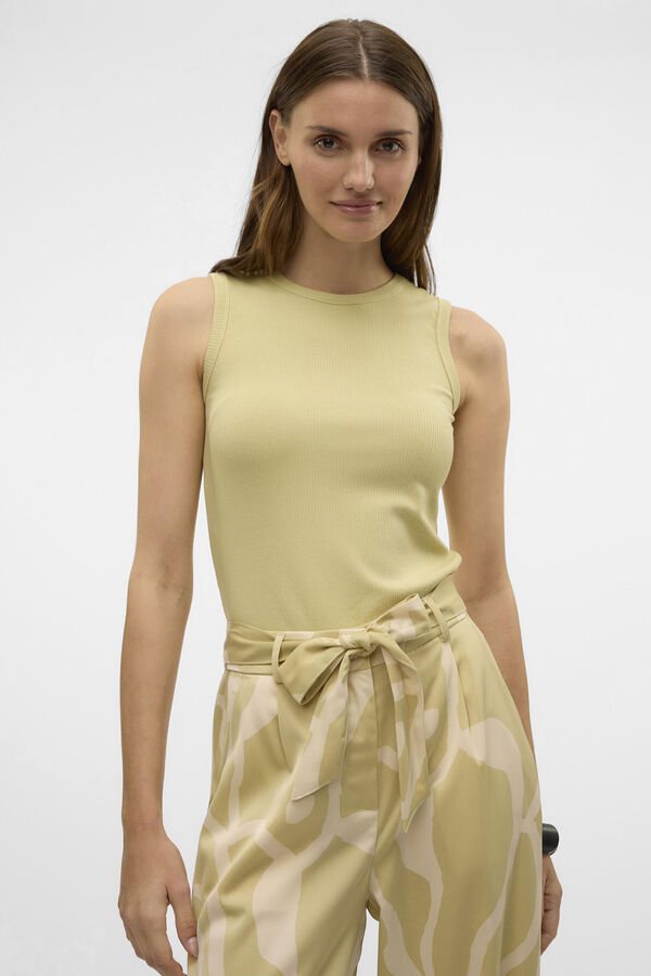 Vero Moda Top b&aacute;sico com al&ccedil;as Cinzento