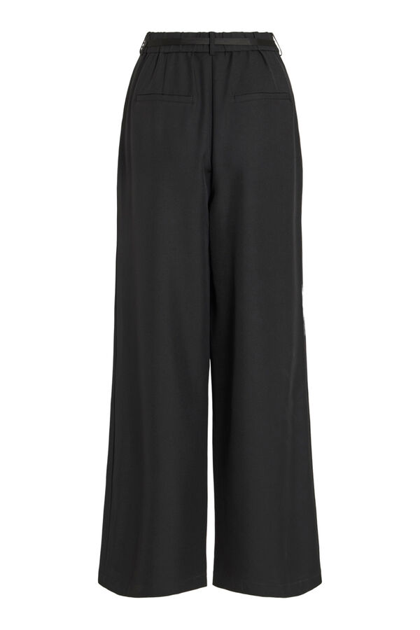 Vila Pantal&oacute;n ancho de vestir con cintur&oacute;n flor Negro
