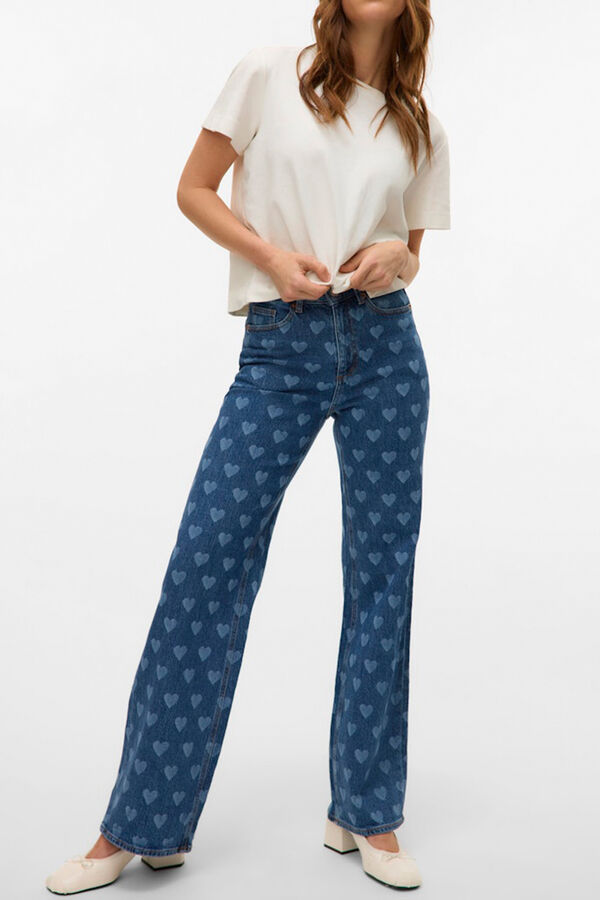 Vero Moda Pantal&oacute;n vaquero estampado Azul