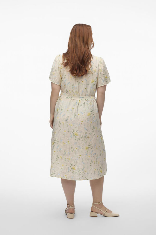 Vero Moda Curve Vestido curto de manga curta tamanho grande Cinzento