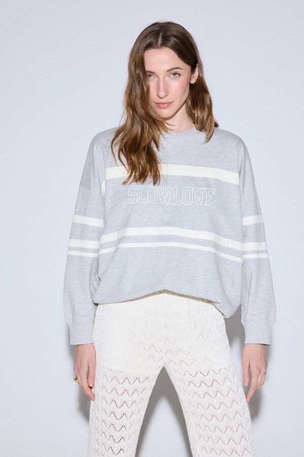 Slowlove Sudadera logo SLOWLOVE Gris oscuro