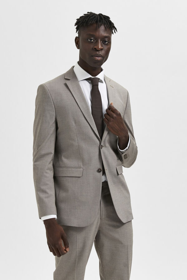 Selected Blazer slim fit estrutura  Castanho