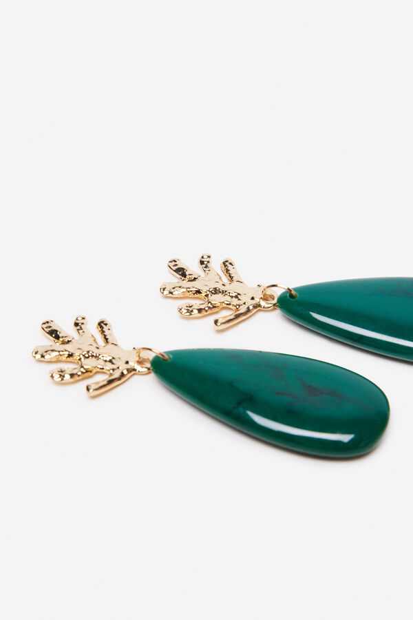 Cortefiel Pendiente pi&ntilde;a resina Beige