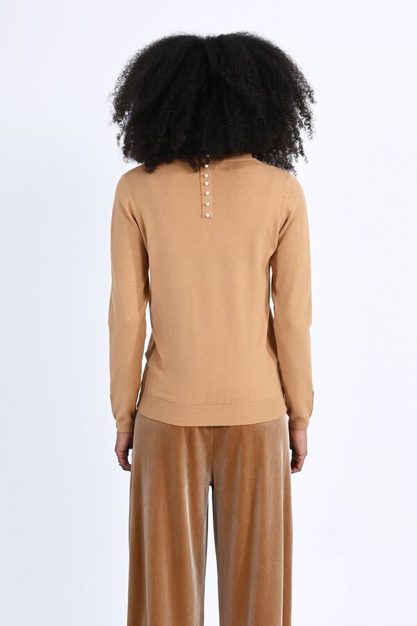 Molly Bracken Camisola de manga comprida com p&eacute;rolas Tostado
