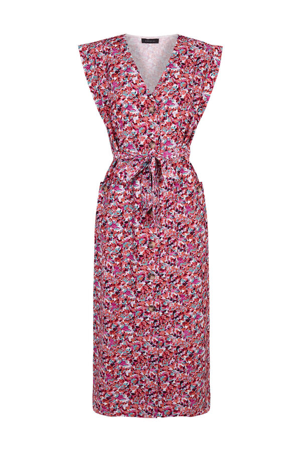 Cortefiel Vestido con bolsillos Estampado blanco