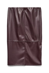 Vero Moda Curve Falda midi efecto piel talla grande Morado