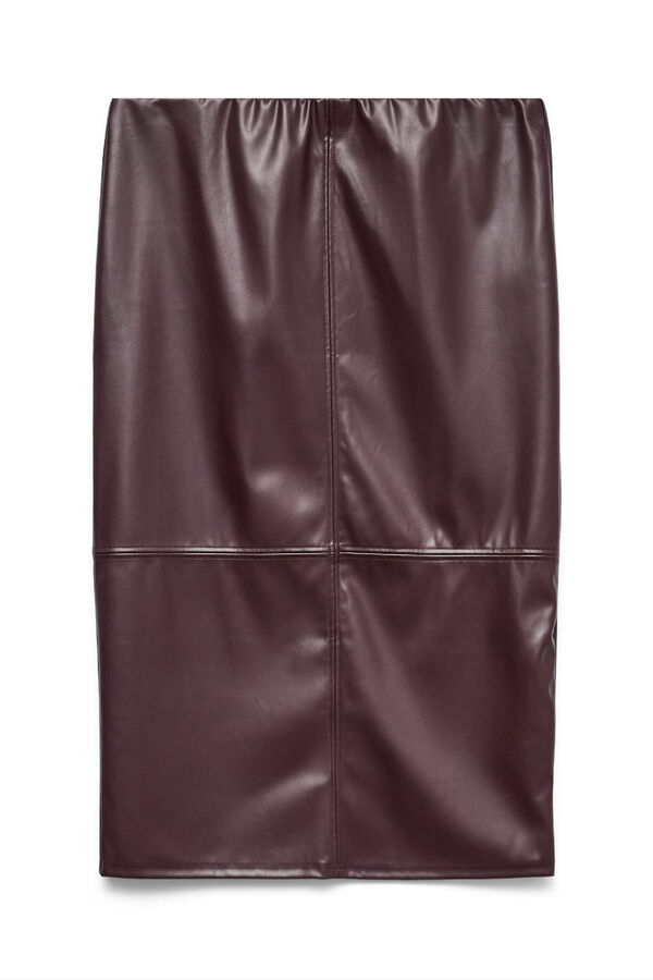 Vero Moda Curve Falda midi efecto piel talla grande Morado