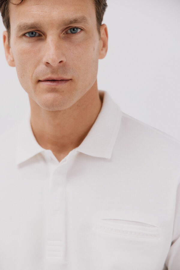Cortefiel polo cuello estructura Blanco
