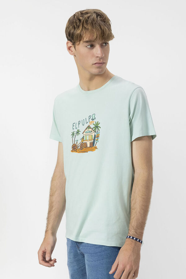elPulpo Camiseta estampado Beach House Turquesa