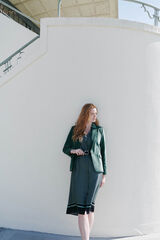 Caroll  Vestido midi flu&iacute;do estampado Azul