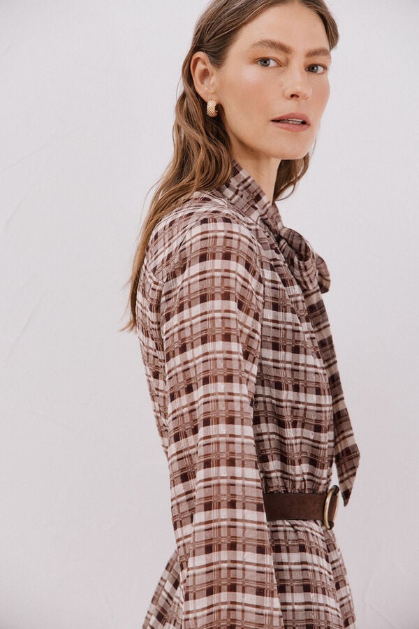 Cortefiel Vestido fluido estampado Multicolor