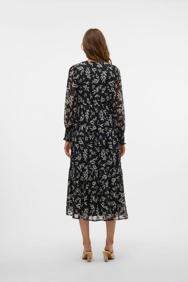 Vero Moda Vestido largo manga larga Negro