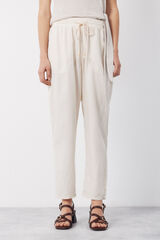 Cortefiel Pantalones Fluidos Tencel Beige