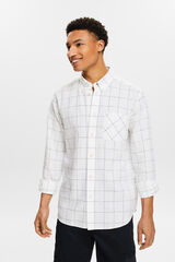 Esprit Camisa aos quadrados regular fit com linho Impress&atilde;o