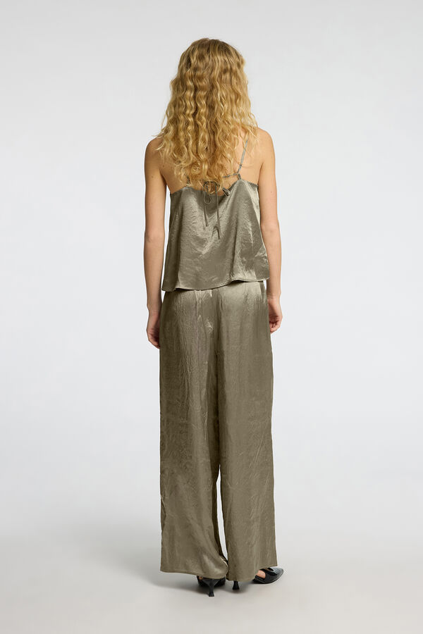 Selected Femme Top satinado de tirantes Gris