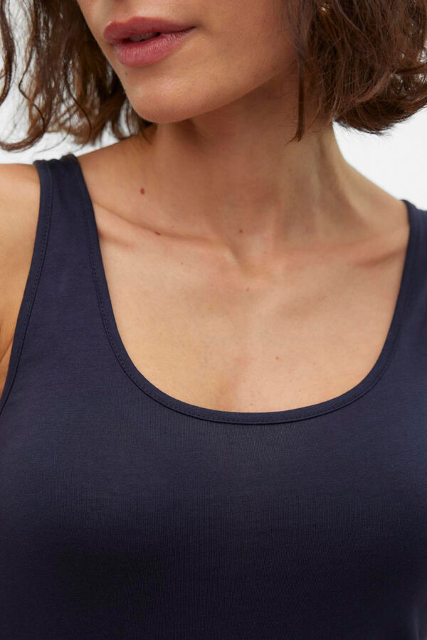 Vero Moda Vestido midi de algod&oacute;n Azul marino