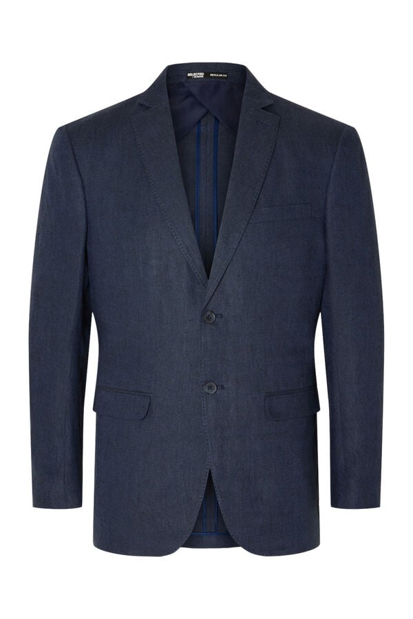 Selected Blazer Regular Fit 100% linho Azul