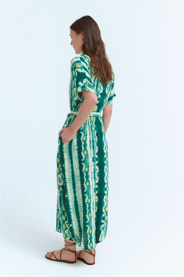 Vila Vestido camisa midi de viscose   Verde