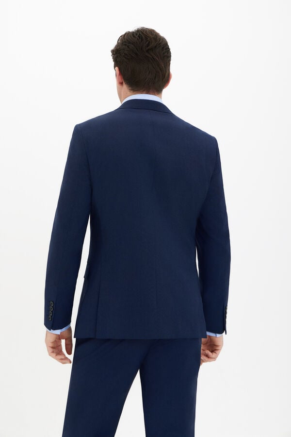 Cortefiel Blazer com microquadrados slim fit Azul