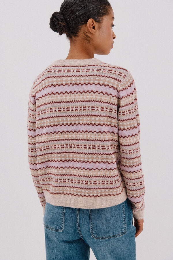 Cortefiel Jersey punto grecas Beige