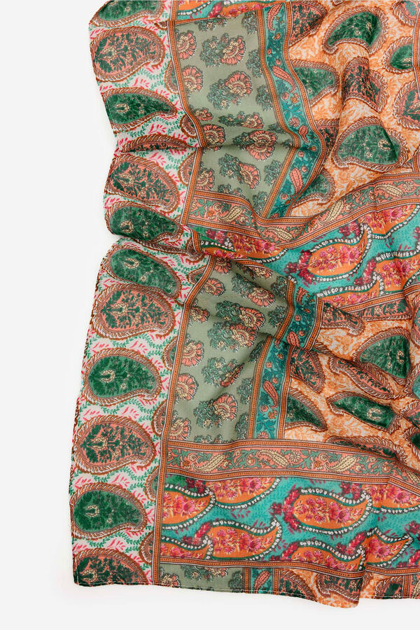 Cortefiel Pareo &eacute;tnico Estampado naranja
