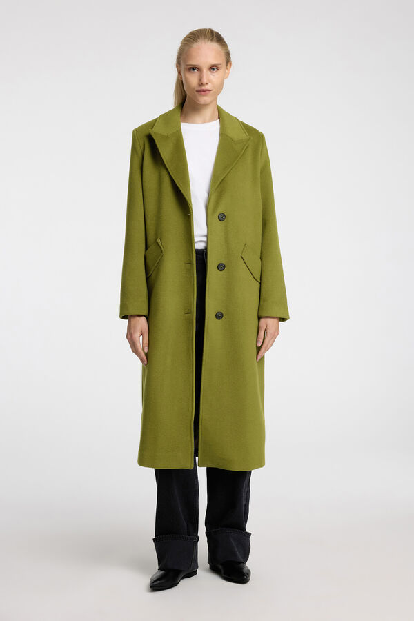 Selected Femme Sobretudo comprido confeccionado em algod&atilde;o reciclado.  Dourado