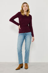 Vila Top de manga larga con detalle drapeado Morado