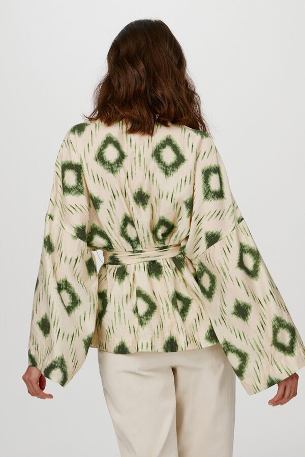 Object Blusa - Kimono estampado Gris