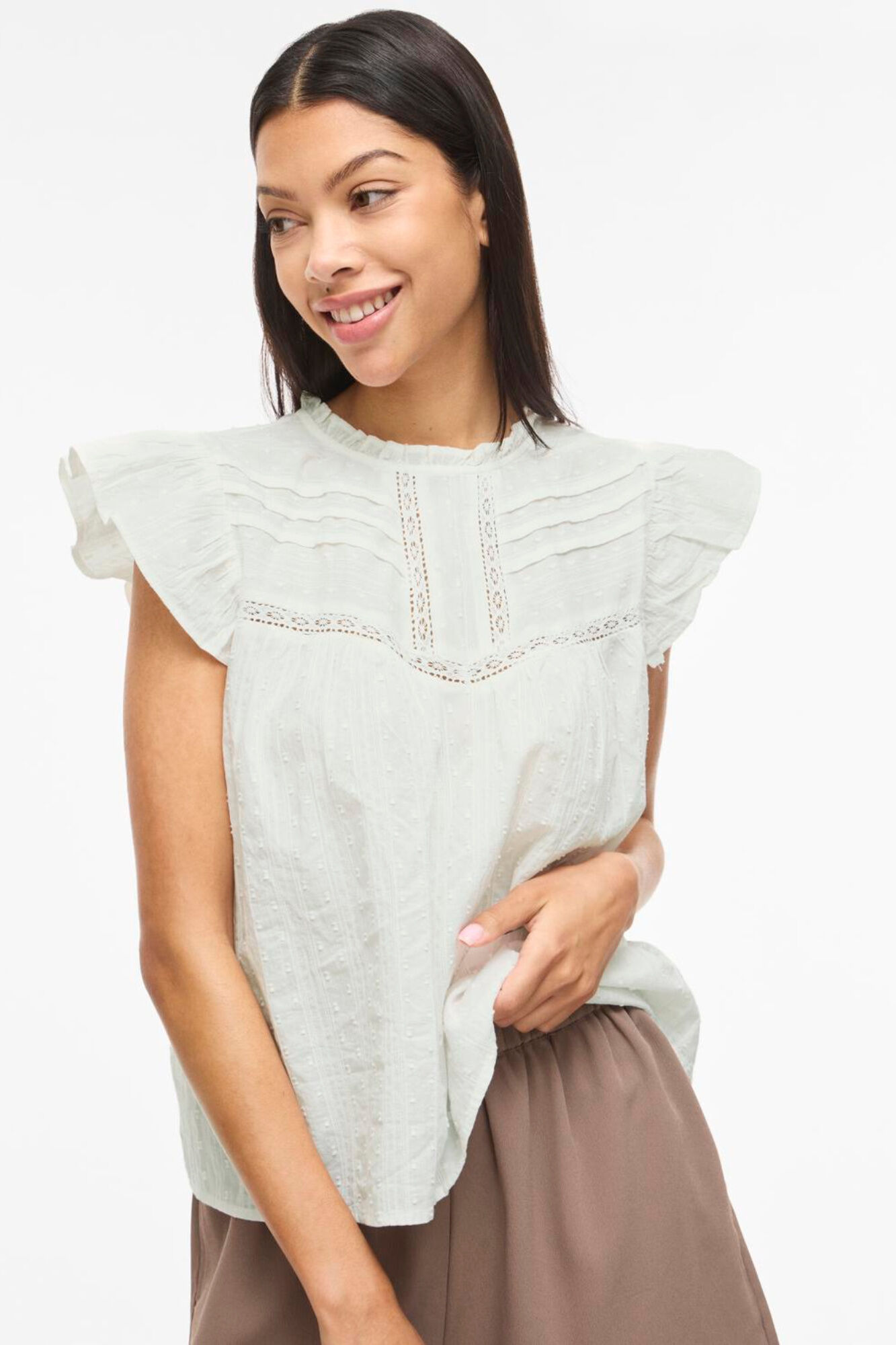 Vila Blusa de manga curta em algod&atilde;o org&acirc;nico
