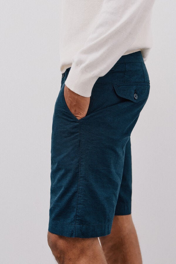 Cortefiel Bermudas Oxford cal&ccedil;as chino Azul