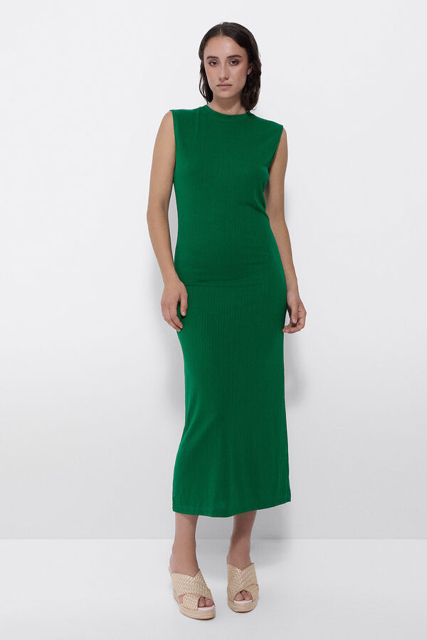 Cupl&eacute; Vestido midi malha Verde