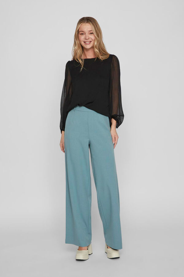 Vila Blusa de mujer manga gasa Negro