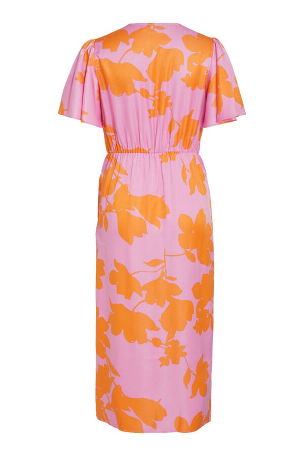 Vila Vestido midi satinado de fiesta Lila