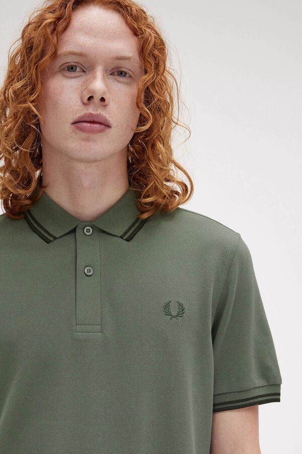 Fred Perry Polo con dos tonos Fred Perry Kaki