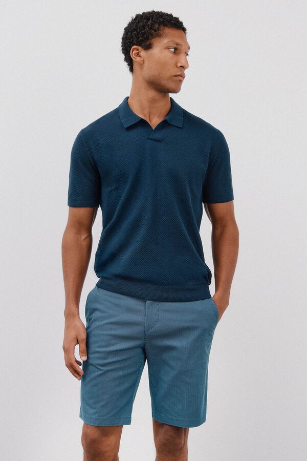 Cortefiel Bermuda chino estampada Azul oscuro