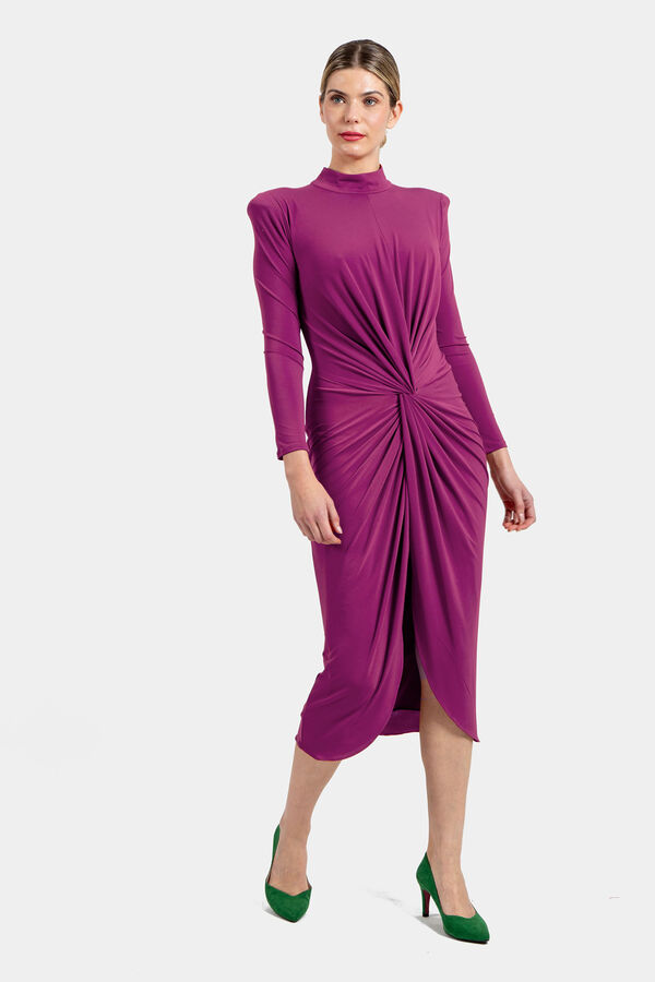 Cuplé Vestido midi con nudo Naranja