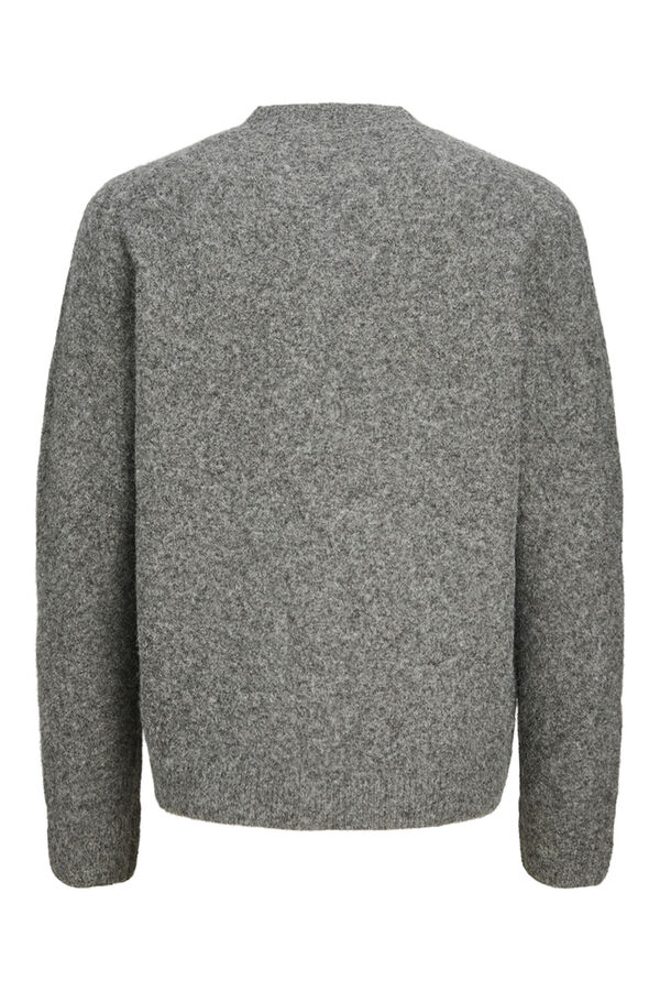 Jack & Jones Casaco de malha b&aacute;sico de malha liso Cinzento