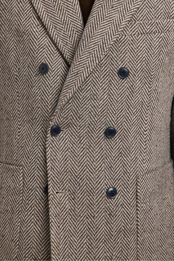 Selected Blazer de l&atilde; trespassado Tostado