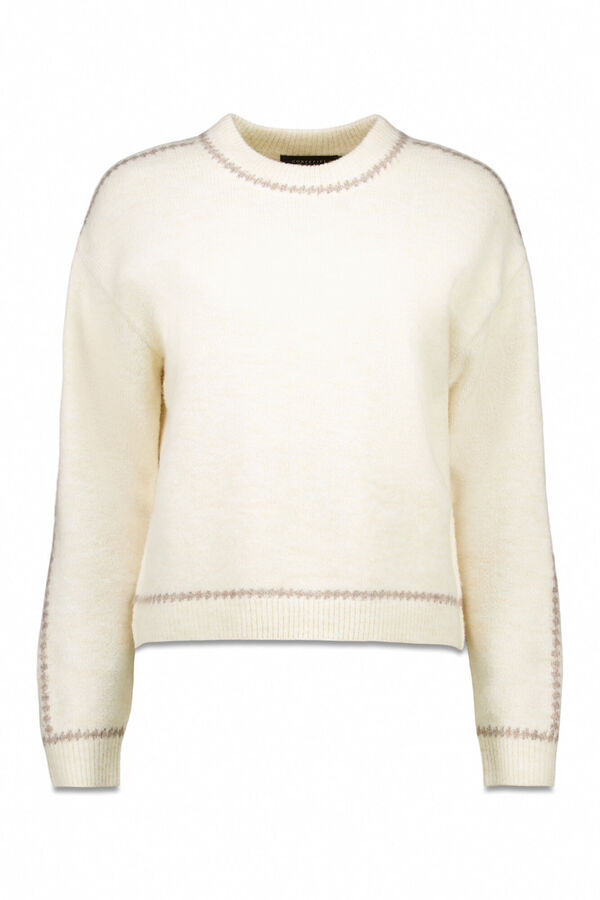 Cortefiel Jersey Perkins contrastes Ecru