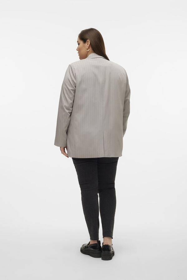 Vero Moda Curve Blazer de riscas tamanho grande  Cinzento