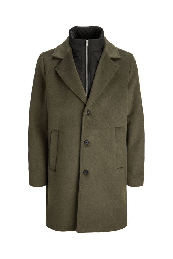 Jack & Jones Sobretudo longo com fecho combinado Verde