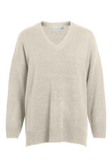 Vila Camisolas comprida gola em bico Cinzento