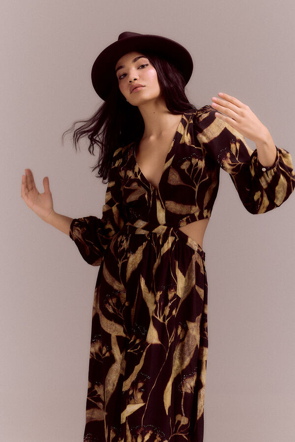 Slowlove Vestido estampado com aberturas Multicolorido